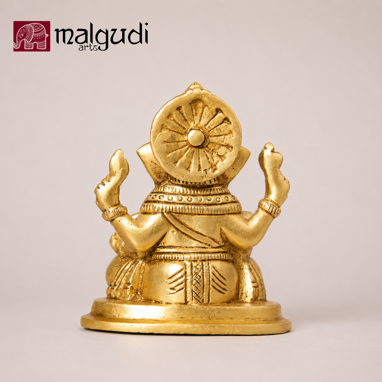 Brass Ganesha Murti for Pooja Room and Home Décor by MalgudiArts (view 3)