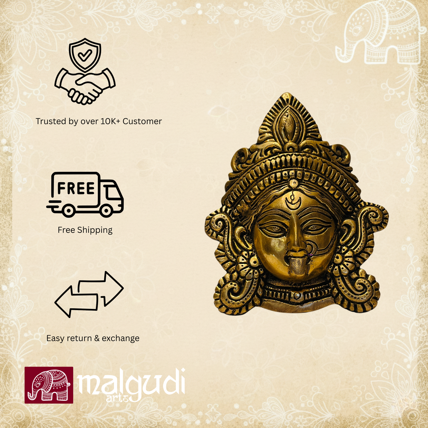 Maa Kali wall hanging, 100% Bronze