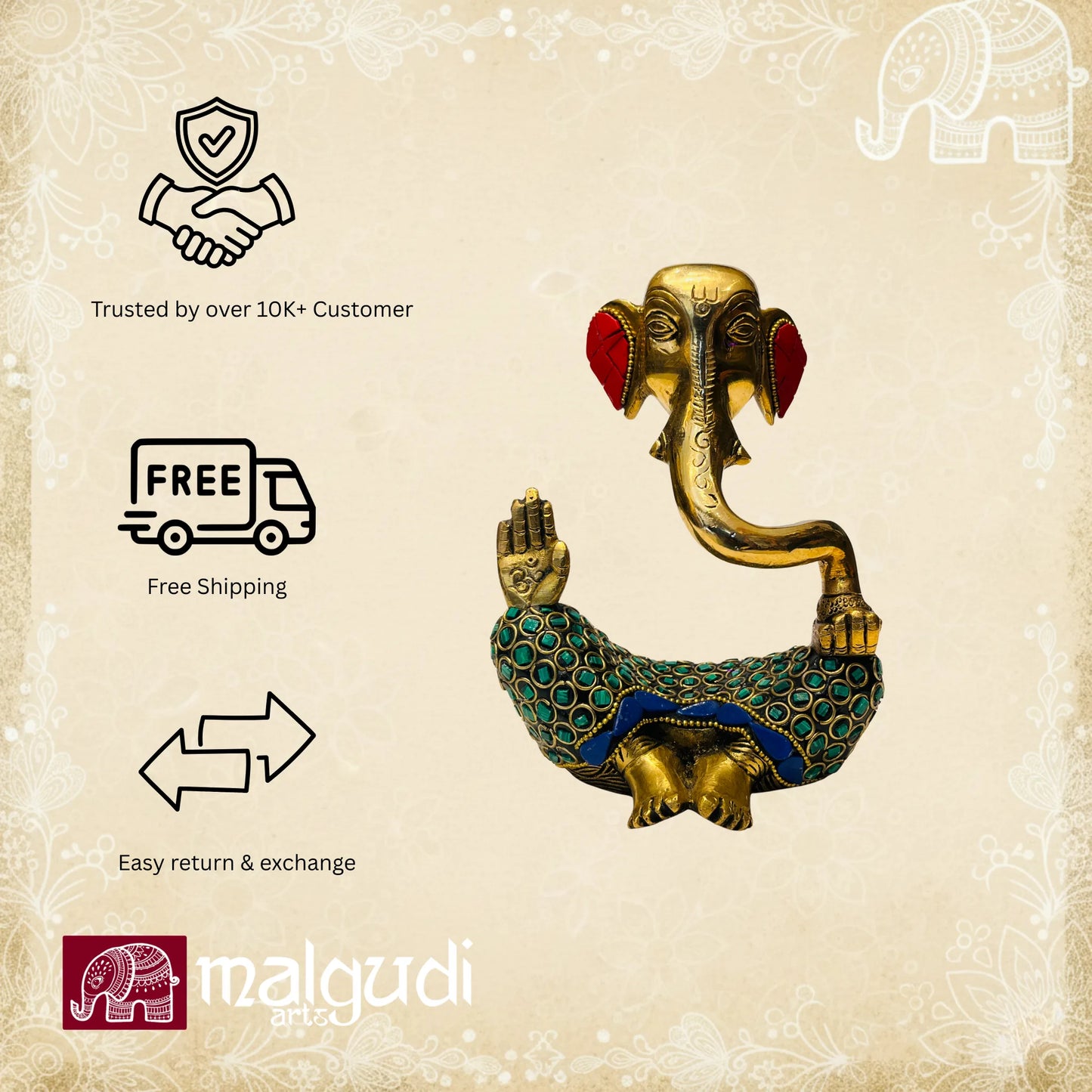 MultiColor Ganesha, modern style, 100% Bronze