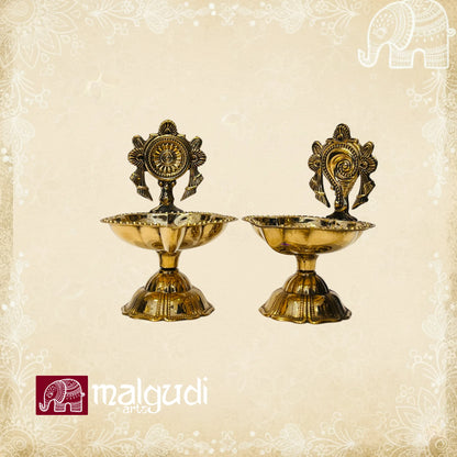 Shanq Chakra Diyas, Pooja Diyas, 100% brass