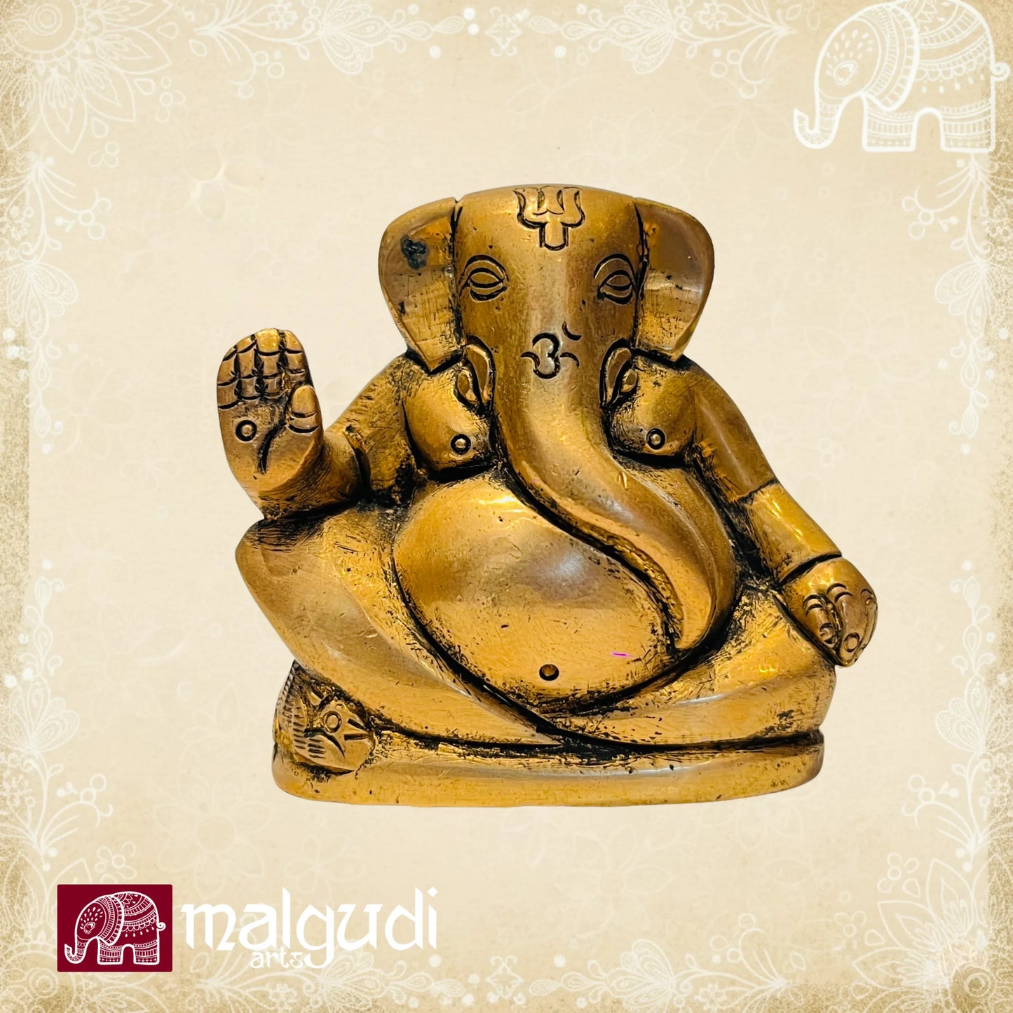 Ganesha Aashirwad pose, 100% brass, Divine Pooja idol