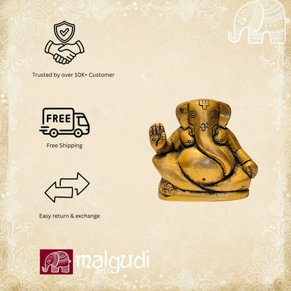 Ganesha Aashirwad pose, 100% brass, Divine Pooja idol