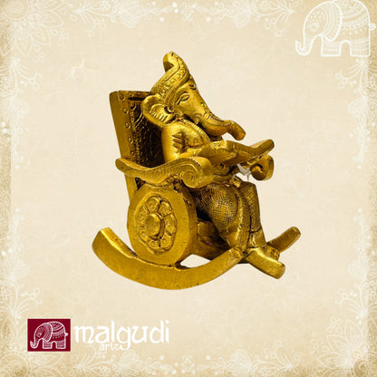 Fine Brass Ganesh in swinging chair, 100% Brass