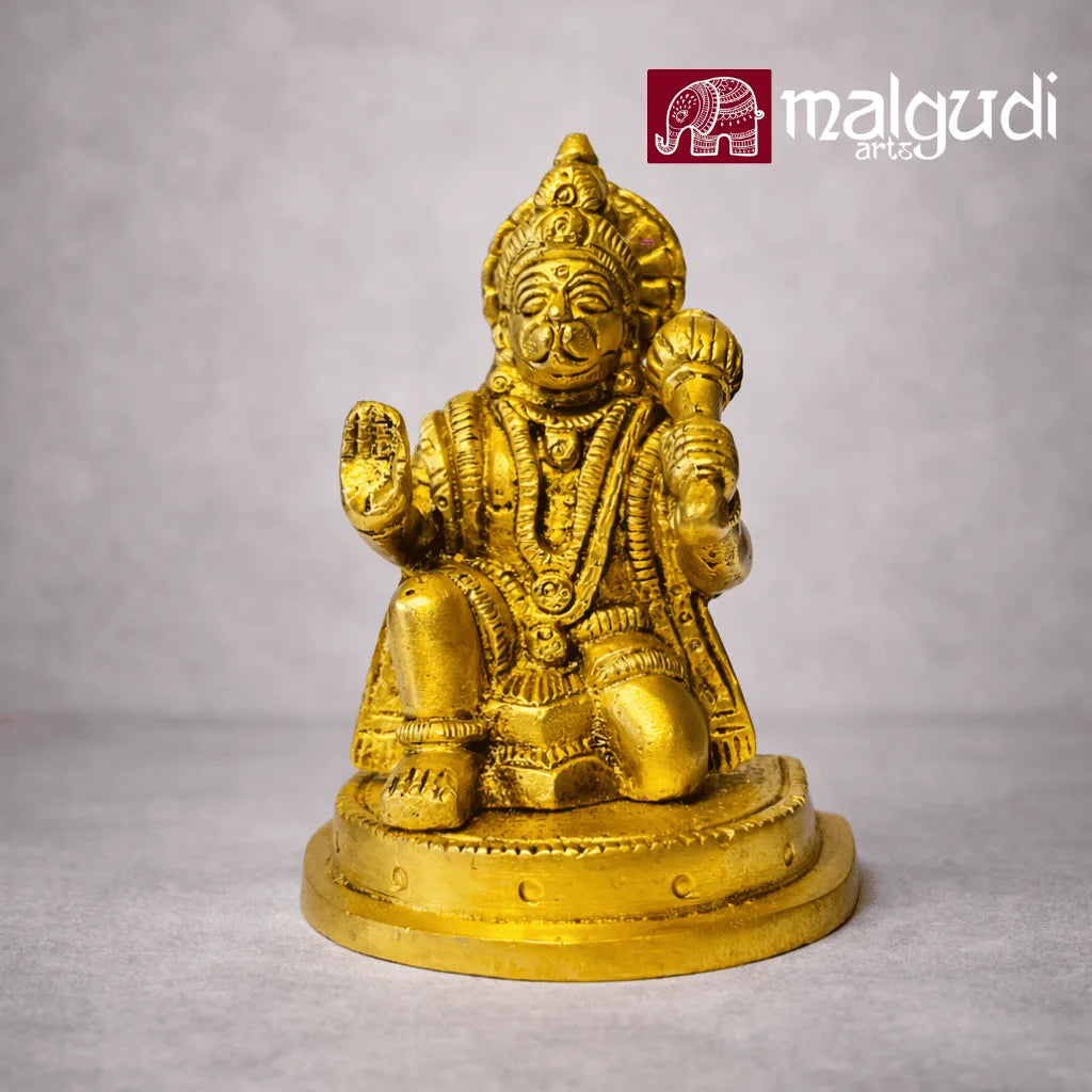Golden Hanuman deity in brass