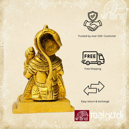 Golden Hanuman deity in brass