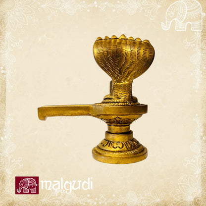 Brass shiv ling with naga