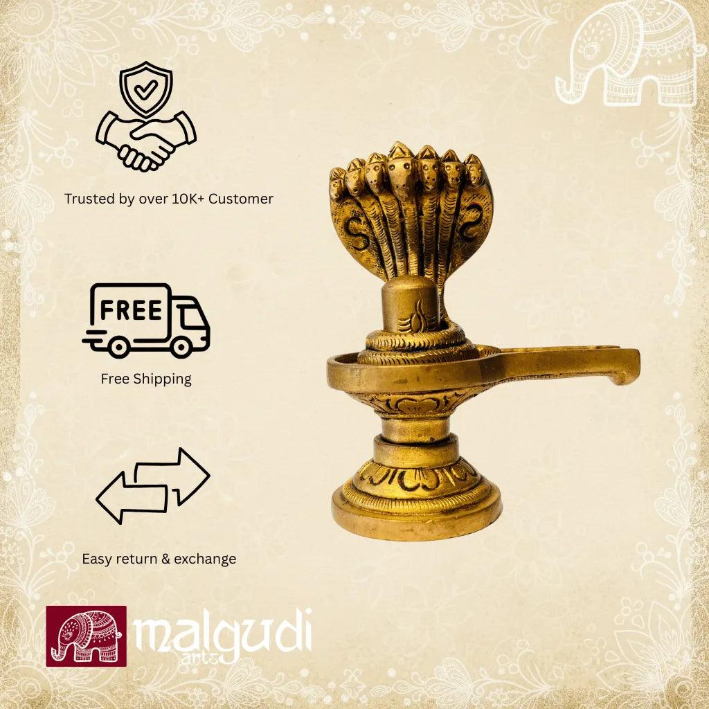 Brass shiv ling with naga