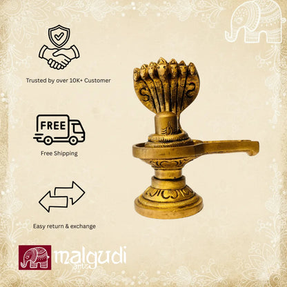Brass shiv ling with naga
