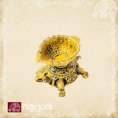 Brass turtle incense burner, traditional diya