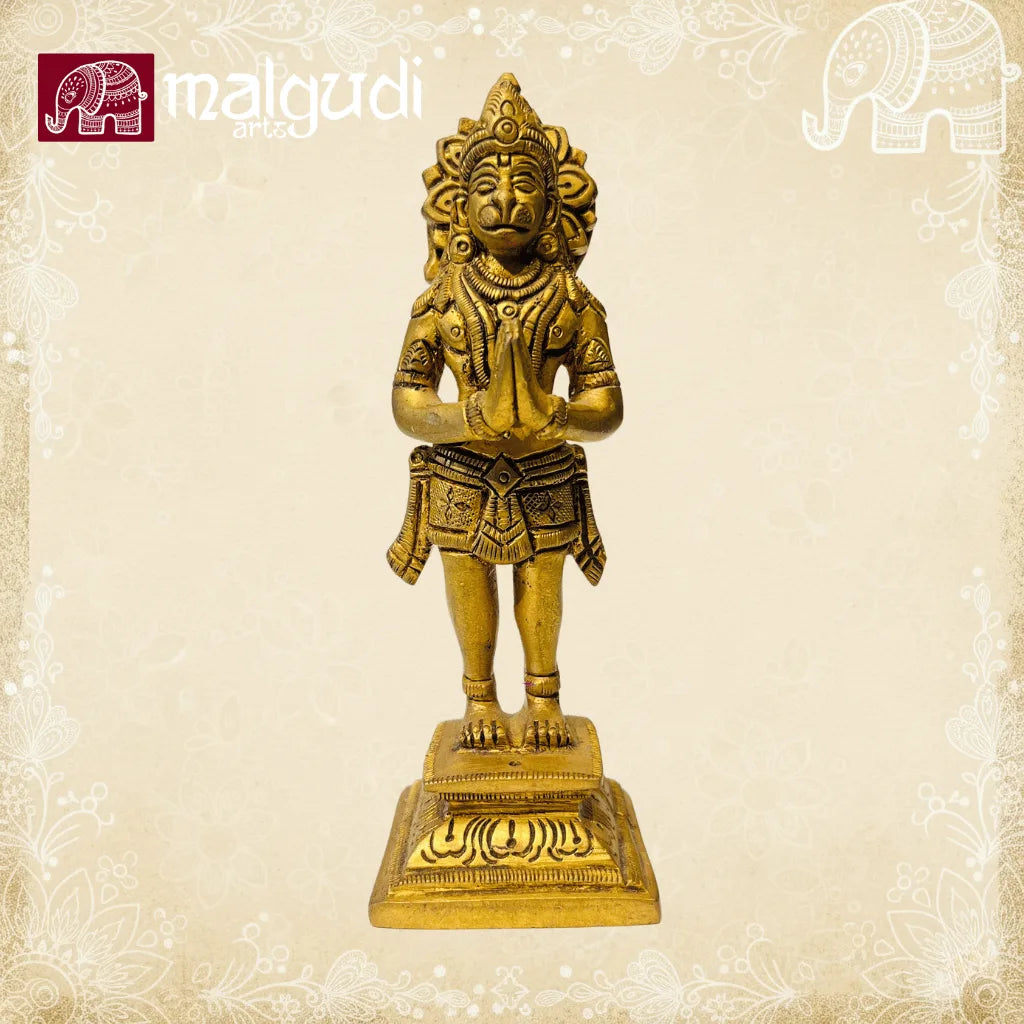 Brass Hanuman standing statue in Anjali Mudra