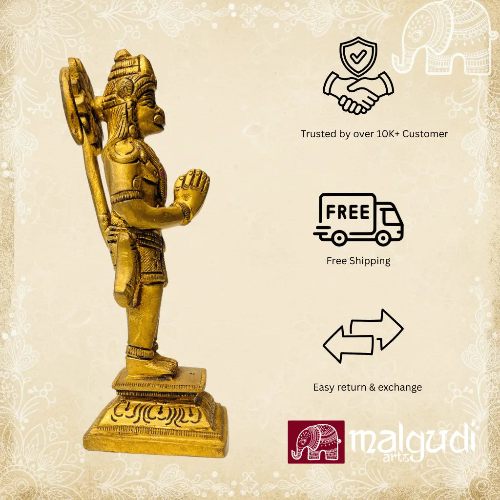Brass Hanuman standing statue in Anjali Mudra