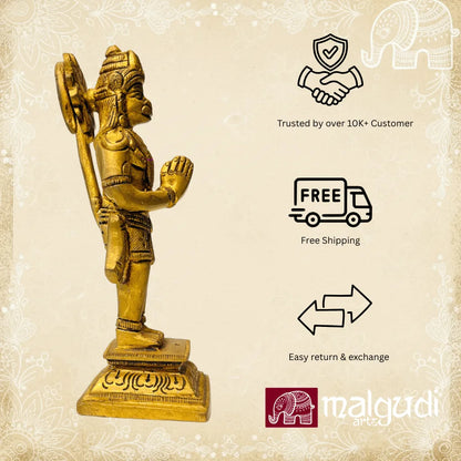 Brass Hanuman standing statue in Anjali Mudra