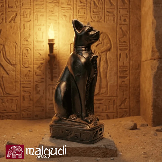Egypt theme cat, black stone