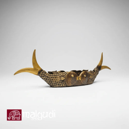 Antique style fish bowl, brass and bronze