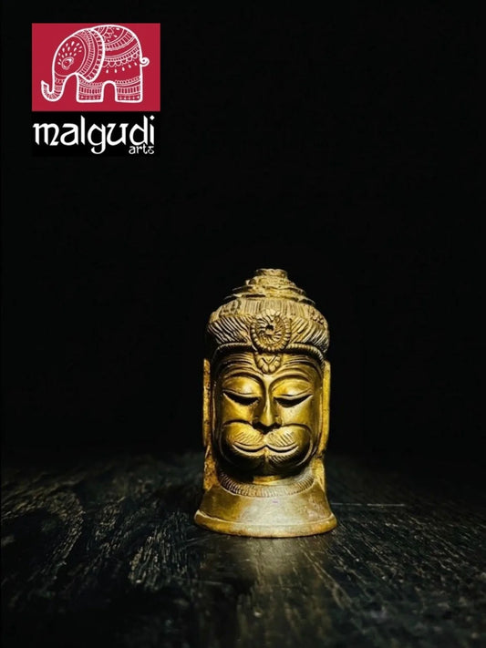 Brass Hanuman Face, Antique sculpture