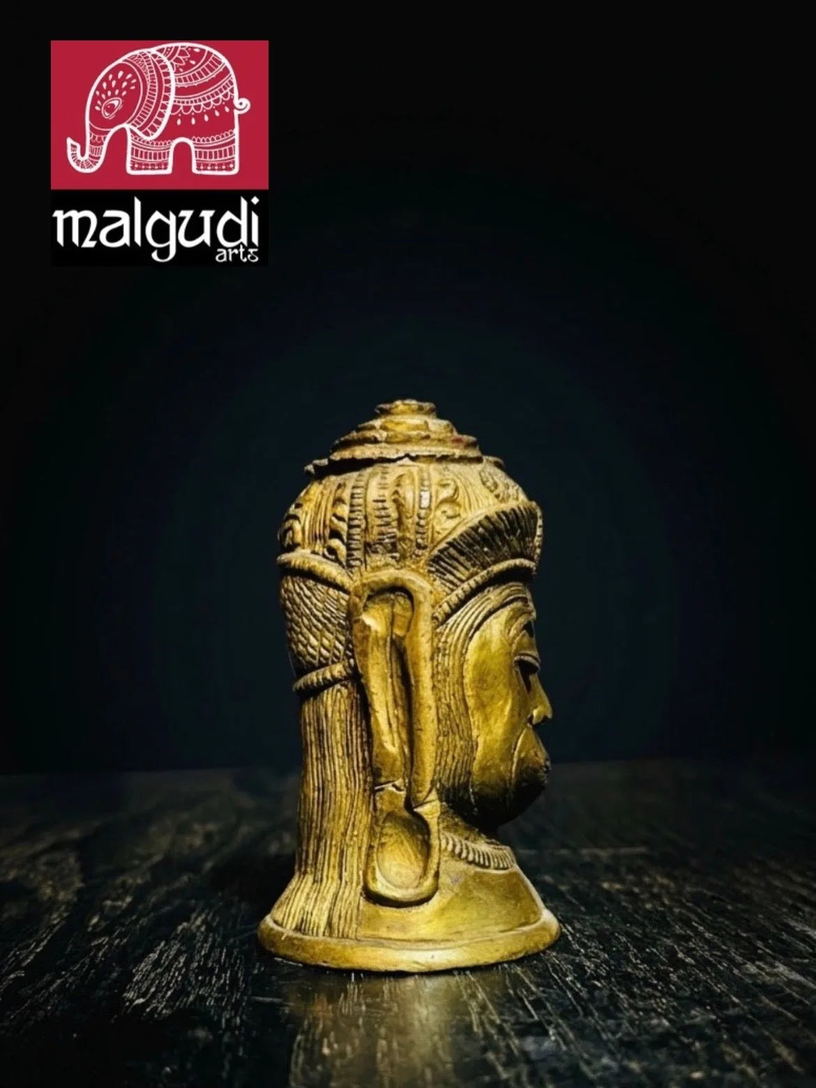 Brass Hanuman Face, Antique sculpture