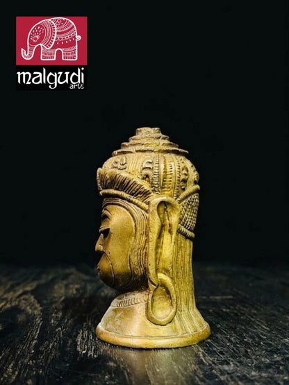 Brass Hanuman Face, Antique sculpture