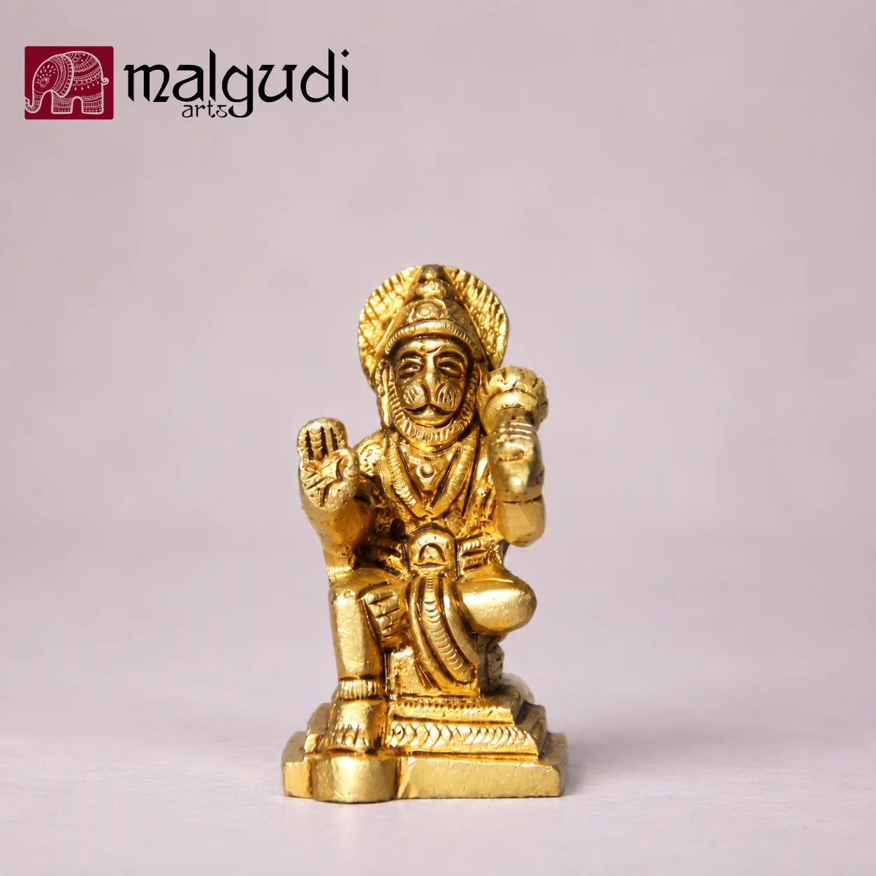 Sitting Hanuman Brass Idol for Pooja and Home Décor by MalgudiArts