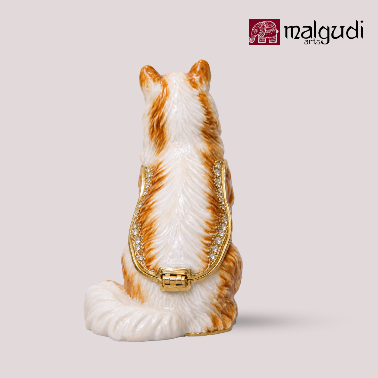 Handpainted Enamel Cat trinket box, jewlery organizer