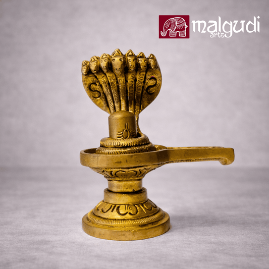 Brass shiv ling with naga