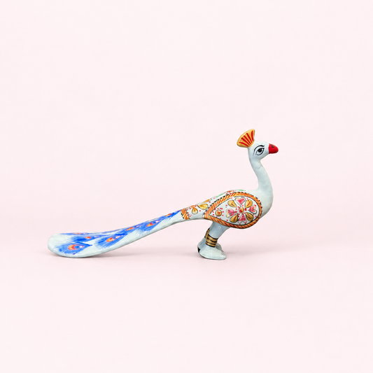 White ceramic peacock, Jaipur Arts