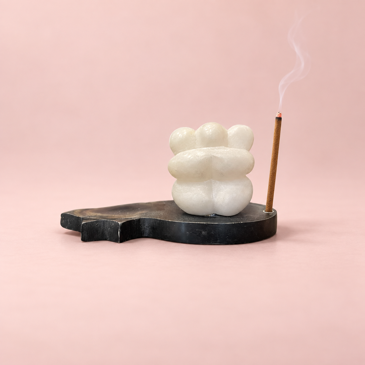 Dhoop stick stand, white marbel ganesh