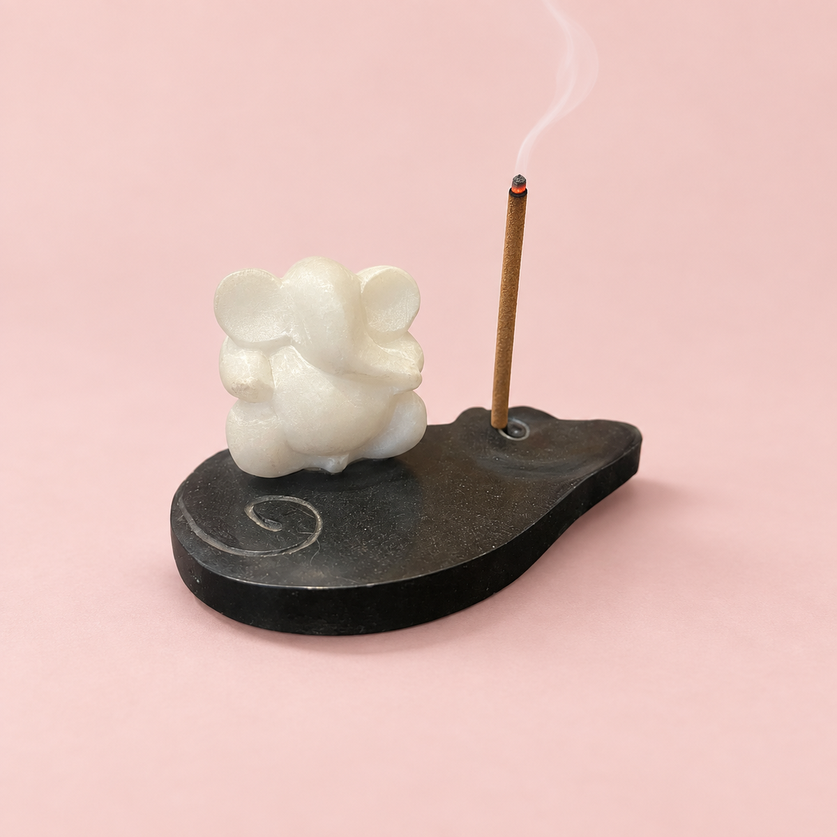 Dhoop stick stand, white marbel ganesh