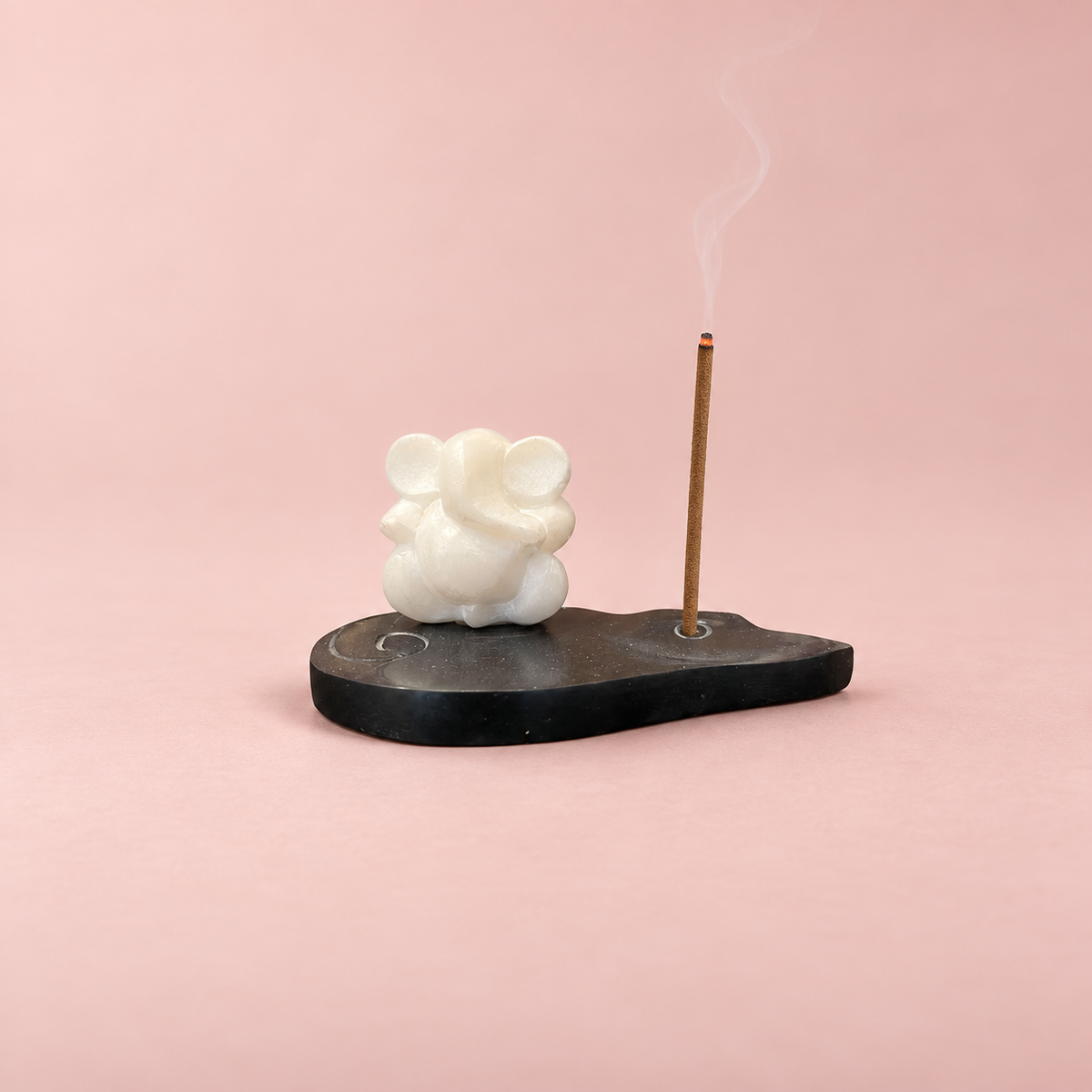 Dhoop stick stand, white marbel ganesh