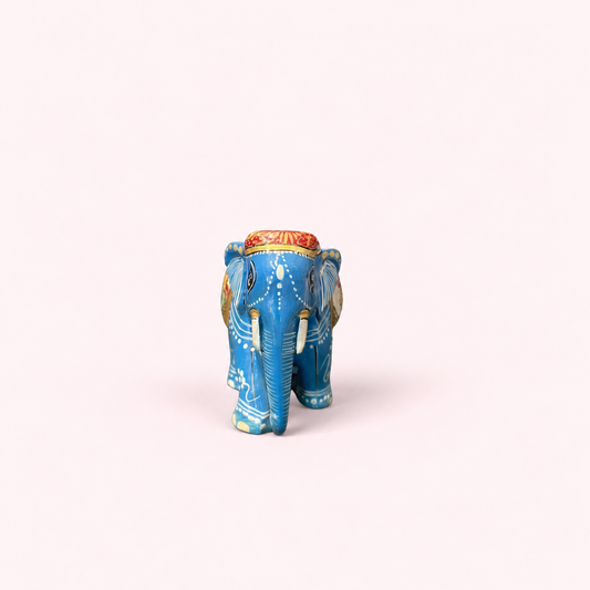 Hand-painted blue wooden Elephant, Jaipur Arts