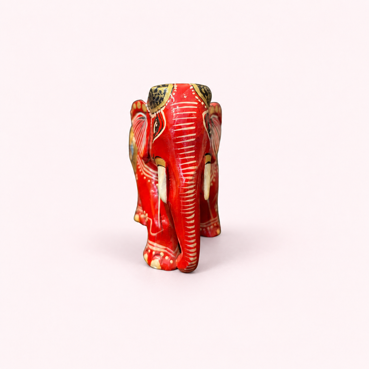 Hand-painted Red wooden Elephant, Jaipur Arts