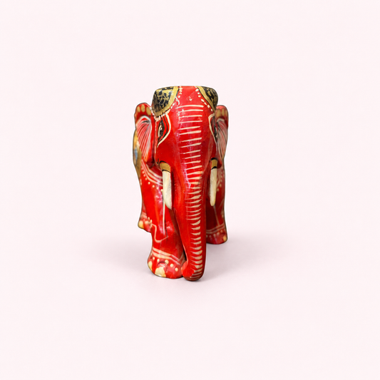 Hand-painted Red wooden Elephant, Jaipur Arts