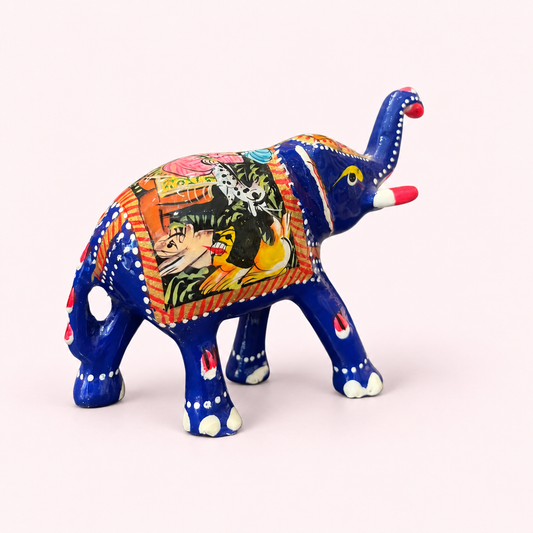 Hand-painted blue Ceramic Elephant, Jaipur Arts
