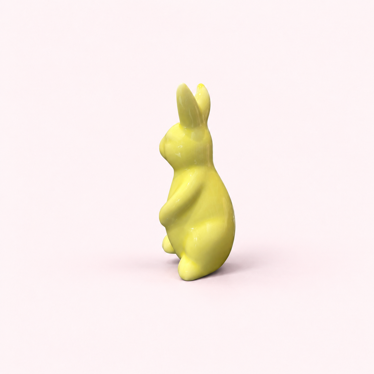 Yellow ceramic rabbit
