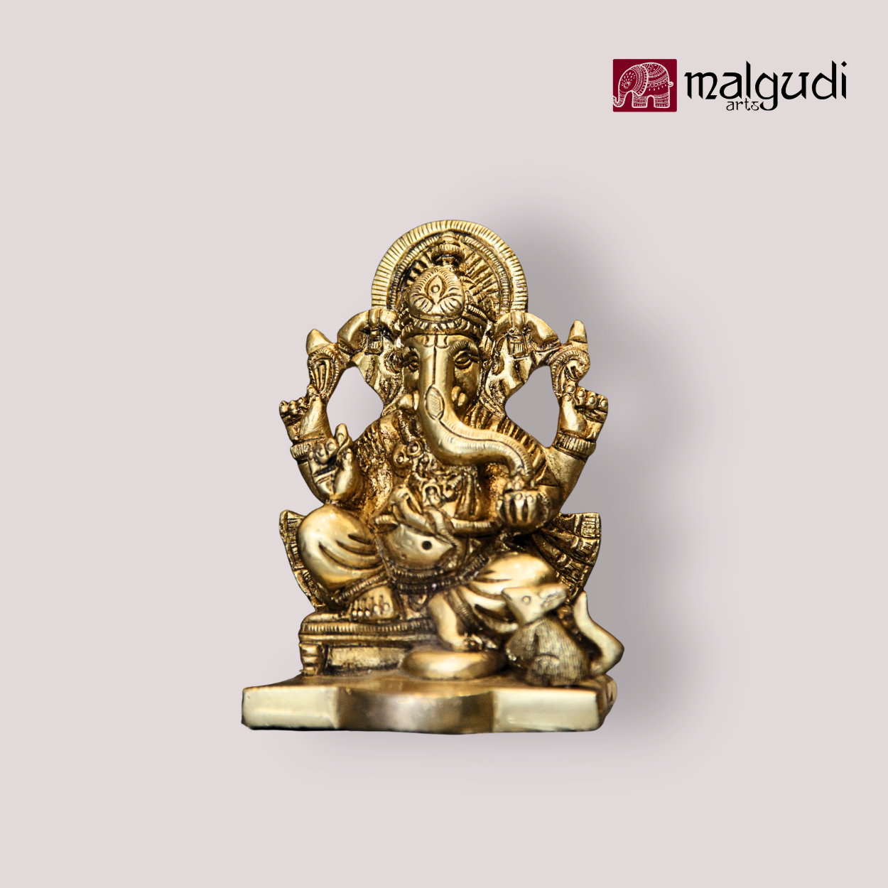 Lord Ganesha Brass Idol for Pooja Room and Home Décor by MalgudiArts