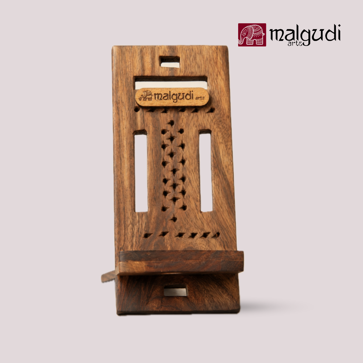 Malgudi Arts phone stand, wooden craft, easy assemble