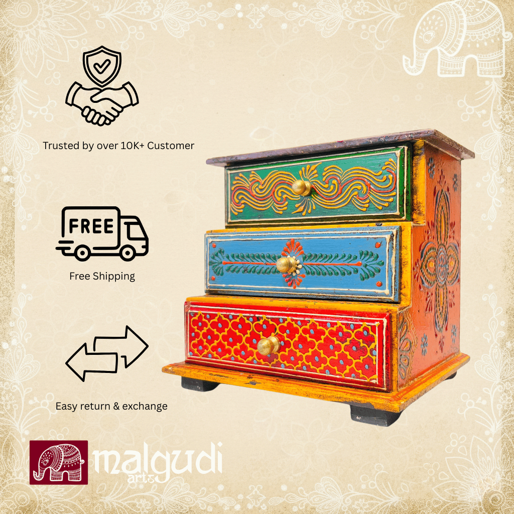 Antique style Wooden drawer, artistic painted