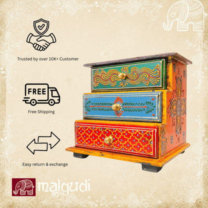 Antique style Wooden drawer, artistic painted