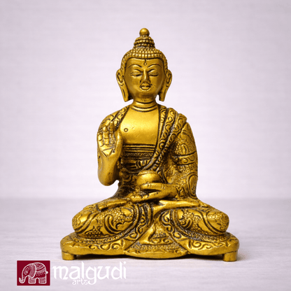 Golden Buddha in meditative serenity, 100% Brass