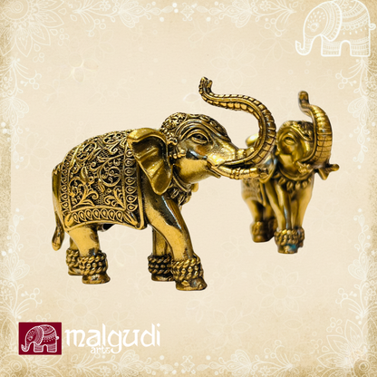 Pair of Elephants, Handcrafted limited edition, 100% Bronze