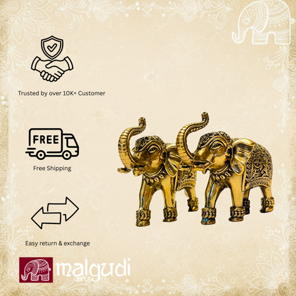 Pair of Elephants, Handcrafted limited edition, 100% Bronze