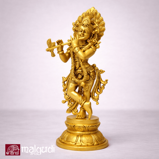 Lord Krishna in brass elegance