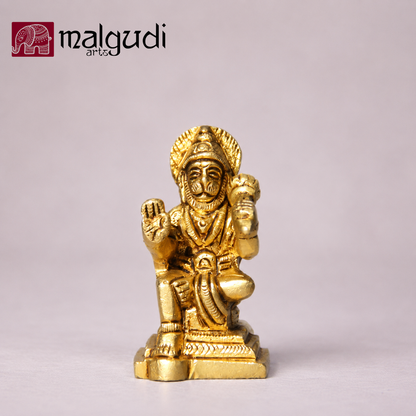Hanuman idol in sitting posture, brass idol for pooja and home decor