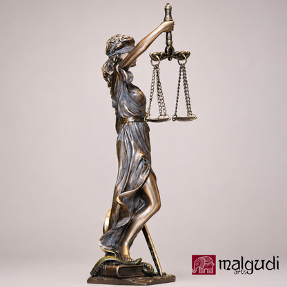 Bronze Resign matte, Justice Lady with balance and sword, Show piece