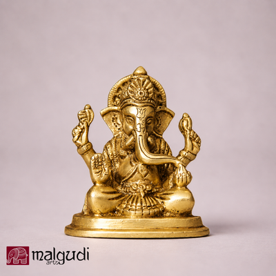 Brass Ganesha Murti for Pooja Room and Home Décor by MalgudiArts